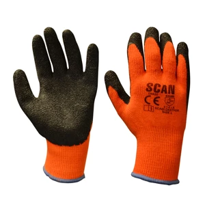 Scan Knitshell Thermal Gloves Orange/Black, Size 10 (XL)